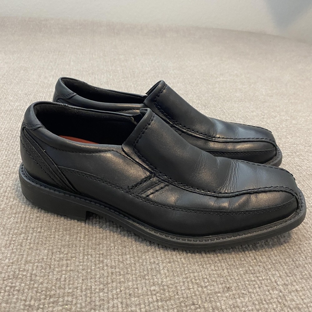 Rockport Shoes Mens Size 8 M Black Leather Slip On Dress Oxfords TruTECH Comfort